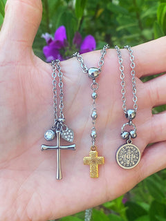 CROSS LARIAT CHOKER